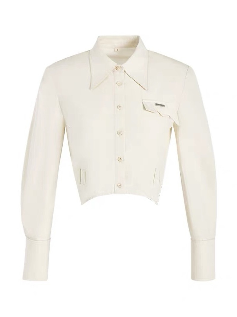 NIMO WANG Cropped Structured Shirt | Ivory | M